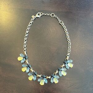 Elegant Black, Grey and Pale Yellow Vintage-inspired Gemstone Necklace